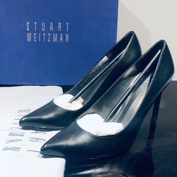 Stuart Weitzman Black leather HEIST shoes - Picture 2 of 5